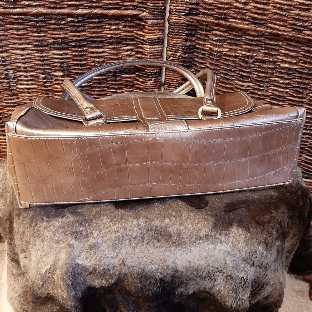 Vintage Liz Claiborne Alligator East West Handbag Exotic 90s Y2K Purse Animal - Picture 10 of 14